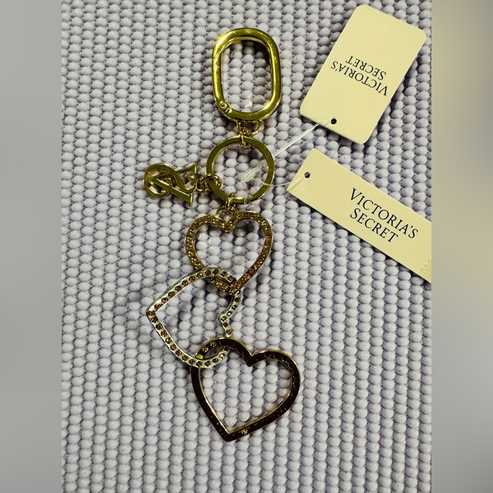 Victoria's Secret Gold Heart Charm Key Holder